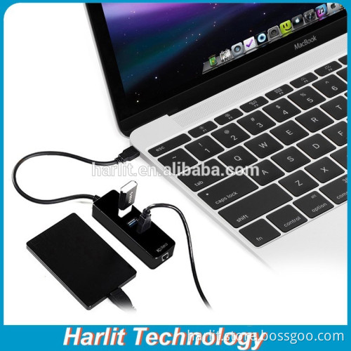 3 Ports USB Type C Hub High Speed Data Transfer Type C Hub with Ethernet Port